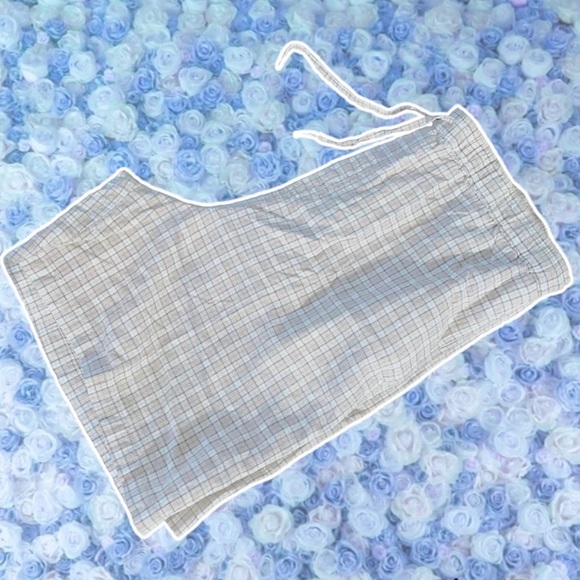 Vintage Shorts Large Linen Blend Plaid Drawstring Adjustable Waist Tan Pockets - Picture 1 of 6